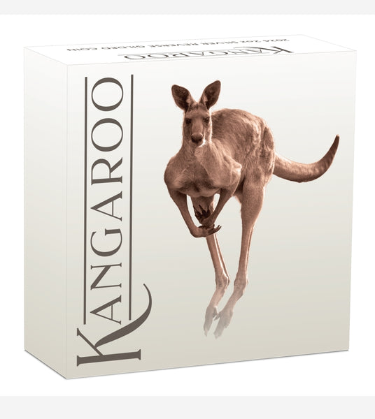 2024 Australian Kangaroo $2 Gold-plated 2oz Silver Brilliant Uncirculated Coin