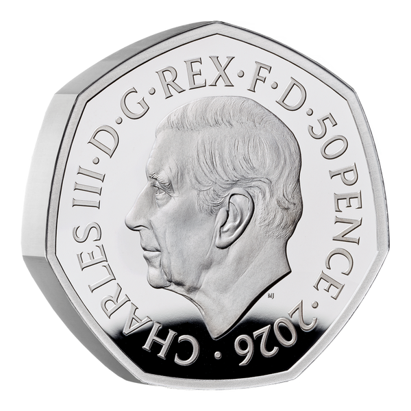 2026 British Grand Prix 2026 100 Years 50p Silver Proof Piedfort Coloured Coin