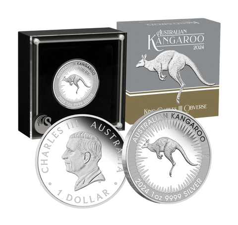 2024 Australian Kangaroo King Charles III Obverse First Issue 1oz Silver Proof Coin