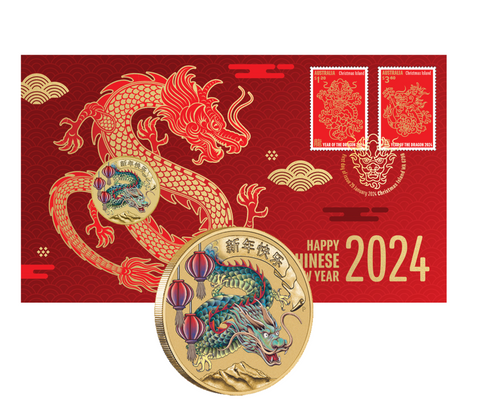 2024 Happy Chinese New Year Dragon Postal Numismatic Cover
