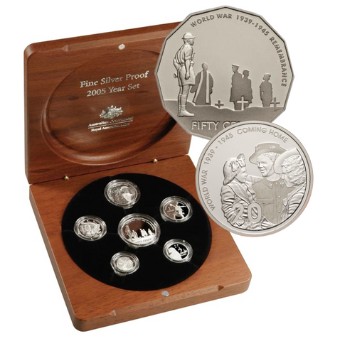 2005 Australian Fine Silver Six Coin Proof Set - WWII Remembrance