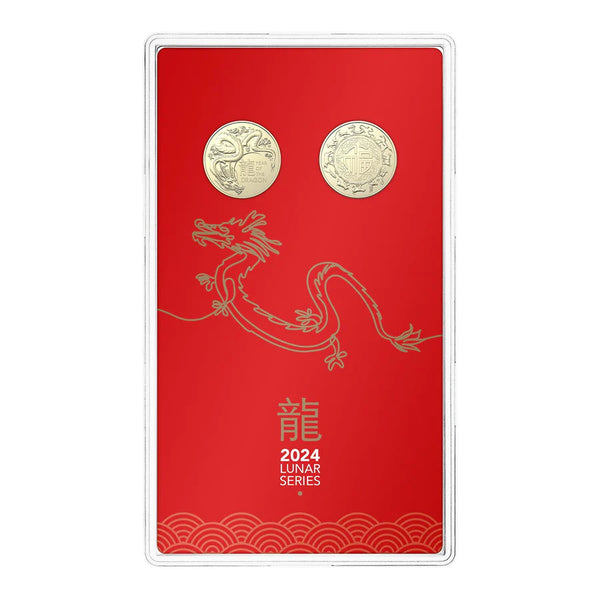 2024 Lunar Year of the Dragon 2 Coin $1 Set UNC