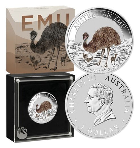 2024 Australian Emu 1oz Silver Coloured Coin