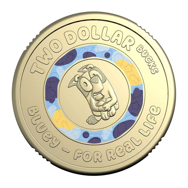 2026 Bluey 'For Real Life' $2 Cotton & Co Coin Roll with Protective Tube
