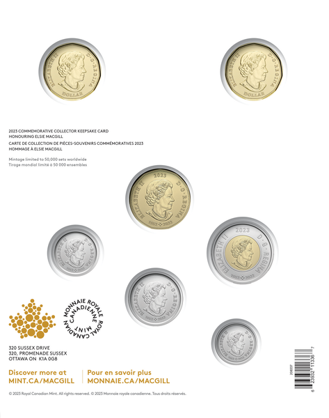 2023 Honouring Elise MacGill 7 Coin Keepsake Carded Coin Set - With Coloured $1 Coin