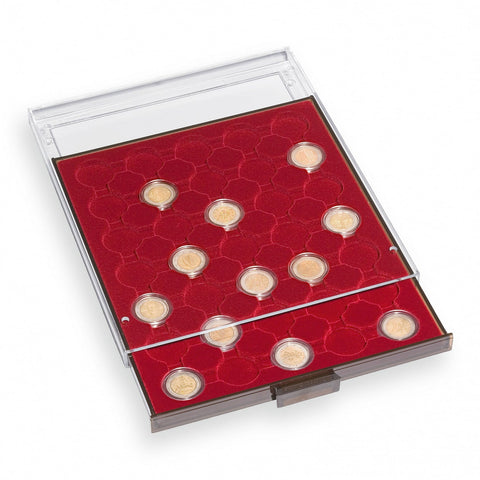 Lighthouse Coin Box Round Caps (Suit 41mm) Smoke Draw/Red Tray