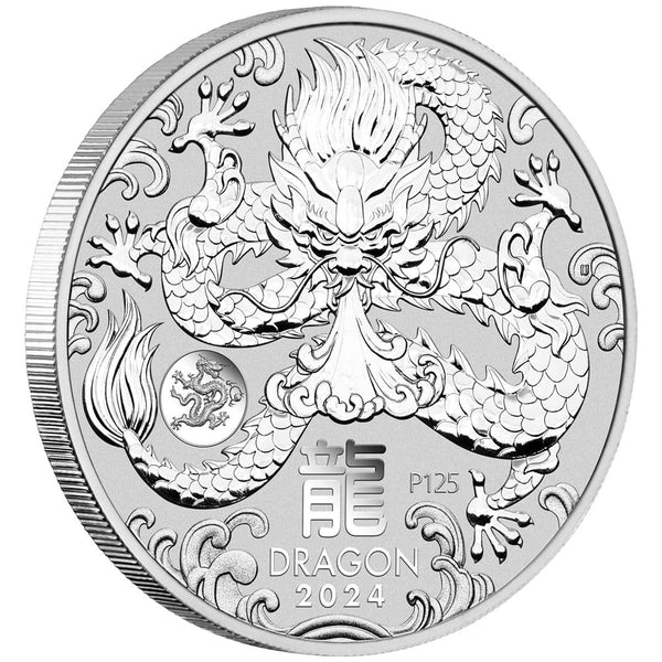 2024 Year of the Dragon with Dragon Privy 1oz Silver Bullion Coin