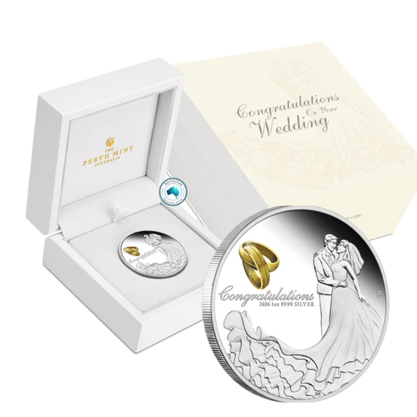 2026 Wedding 1oz Gold Gilded Silver Proof Coin
