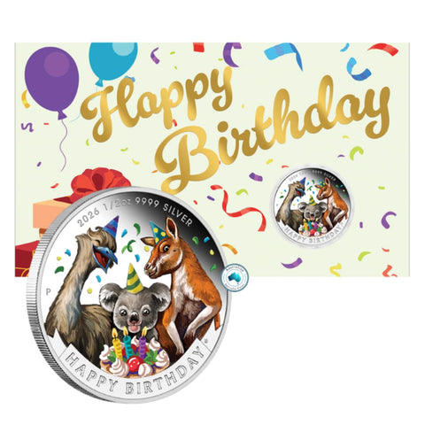 2026 Happy Birthday Silver 1/2oz Proof Coloured Coin