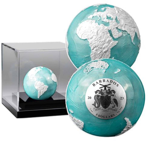 2023 Blue Earth Frozen 'Frozen' $5 3oz Silver Coloured Sphere Coin