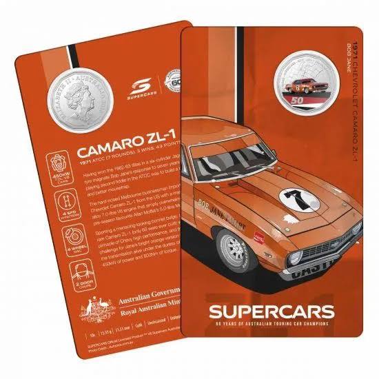 2020 Australian Supercars 60 Years '1971 Chevrolet Camero' 50c Unc Coin