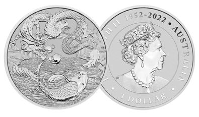 2023 Chinese Myths and Legends Dragon and Koi 1oz Silver Bullion Coin
