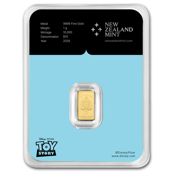 2026 Toy Story 'The Claw' 1g Rectangle Gold Coin