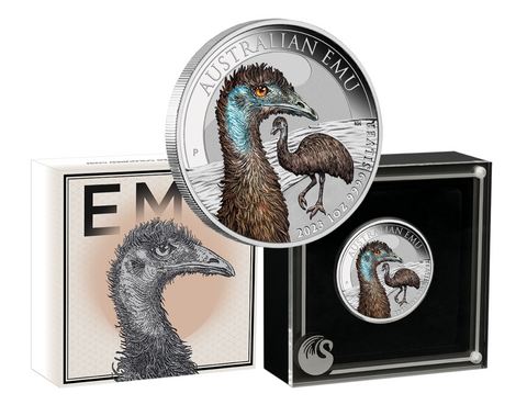 Australian Emu 2023 1oz Silver Coloured Coin.