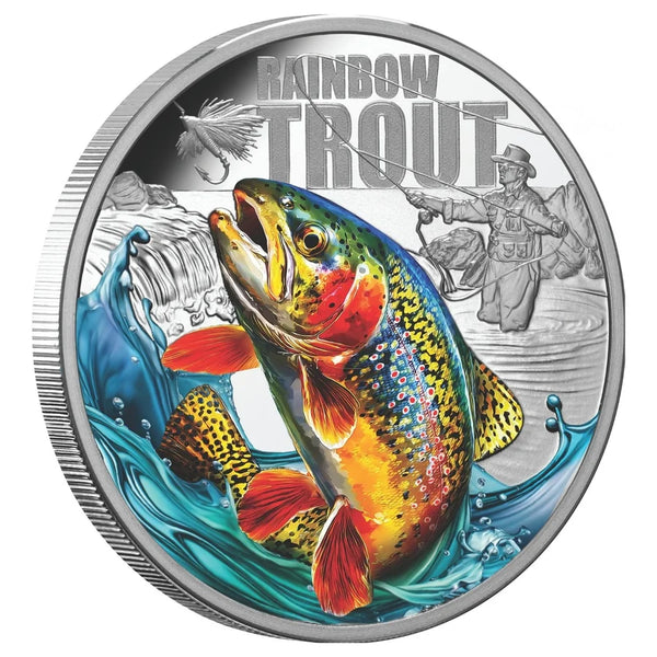 2027 Rainbow Trout 1oz Silver Coloured Proof Coin