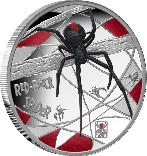 2026 Deadly & Dangerous $1 Redback Spider 20th Anniversary Privy Mark 1oz Silver Proof Coin