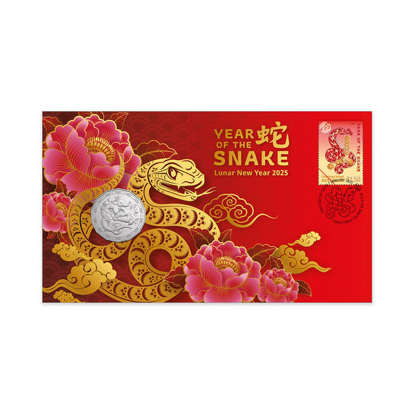 2025 Christmas Island Year of the Snake 50c Postal Numismatic Cover