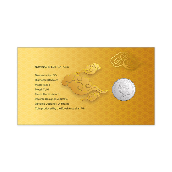 2025 Christmas Island Year of the Snake 50c Postal Numismatic Cover