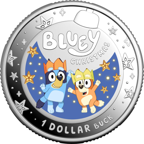 2025 Bluey Christmas $1 Silver Proof Coin