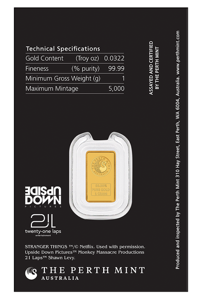 2026 Stranger Things 1g Gold Minted Bar