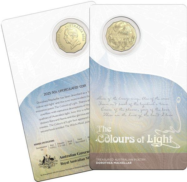 2025 Australia Dorothea Mackellar 50c Uncirculated 3-Coin Collection