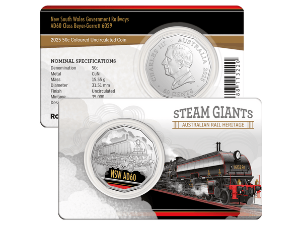 2025 Steam Giants Seven-Coin 50c Coloured Uncirculated Collection