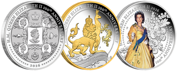 2026 Queen Elizabeth II 100th Birthday 1oz Fine Silver 3-Coin Proof Coin