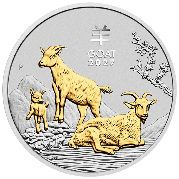 2027 Australian Lunar Series III Year of the Goat 1oz Silver Trio
