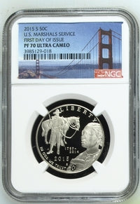 2015 U.S. Marshals Service 50c Silver Proof PF70 Ultra Cameo