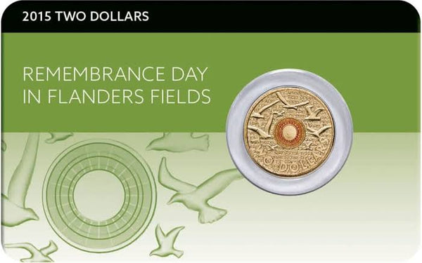 2015 Remembrance Day $2 Colour Coin Downies Pack