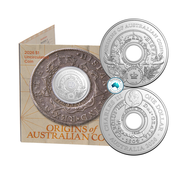 2026 Holey Dollar 'Origins of Australia' $1 Uncirculated Coin in Card