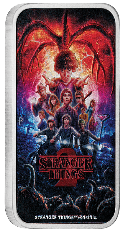 2026 Stranger Things 'S2 Poster' 1oz Silver Coloured Rectangular Coin