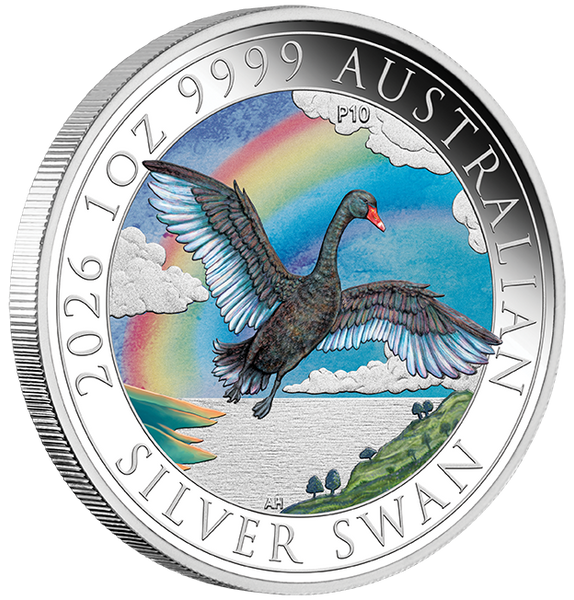 2026 Perth Money Expo - Australian Swan 1oz Coloured Silver Proof Coin