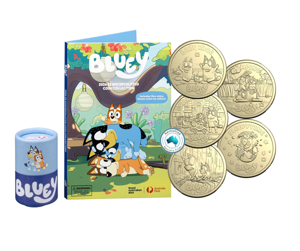 2026 Bluey – $2 Five-Coin Tube and Folder Set (Unopened)