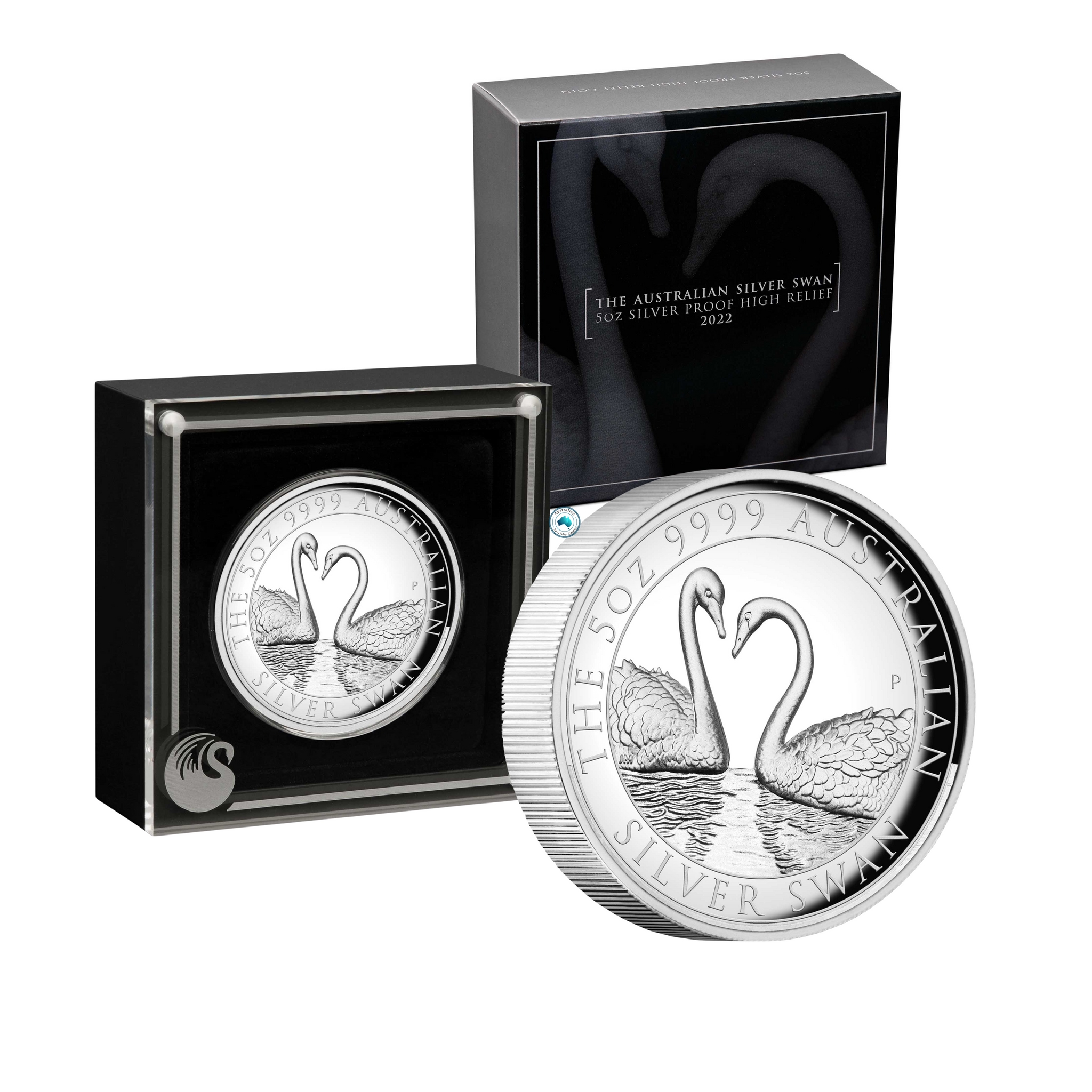 2022 Australian Swan 5oz Silver Proof High Relief Coin