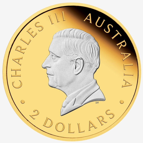 2025 Australian Kangaroo $2 Gold-plated 2oz Silver Proof Coin