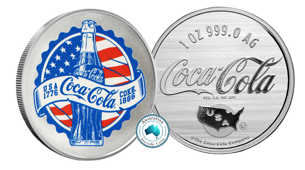Coca-Cola USA 1oz Coloured Proof Round