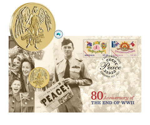 2025 End of WWII 80th Anniversary 'Winged Victory' $1 PNC
