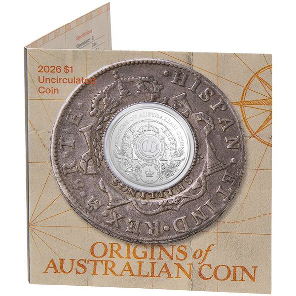 2026 Holey Dollar 'Origins of Australia' $1 Uncirculated Coin in Card