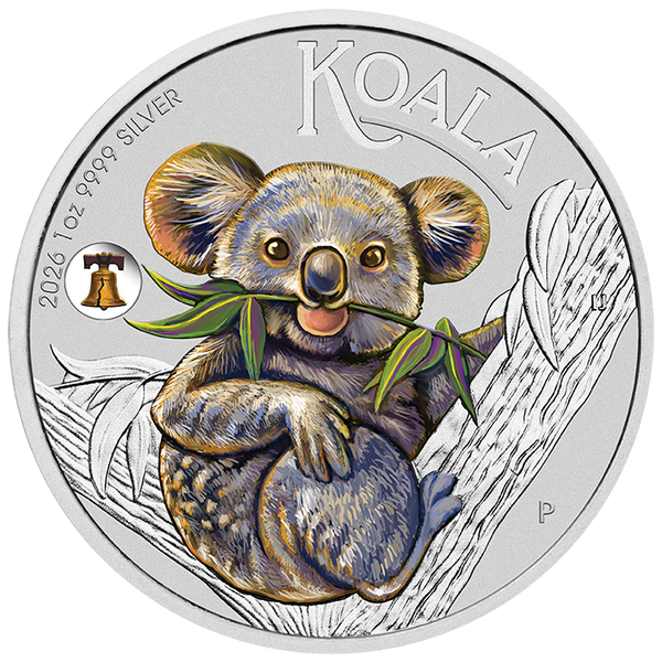 2026 ANA Coin Show Special - Australian Koala with Liberty Bell Privy 1oz Silver 
Coloured Coin