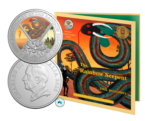 2025 Rainbow Serpent 50th Anniversary – Special Edition Book with 20c CuNi Coloured Uncirculated Coin