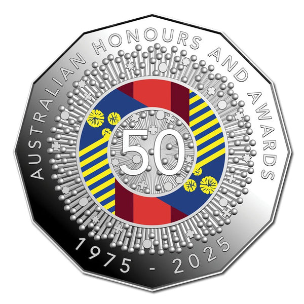 2025 Australian Honours System 6 Coin Proof Set with Coloured 50c