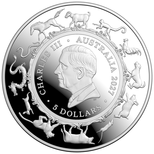2026 Year of the Goat $5 Domed Fine Silver Proof Coin