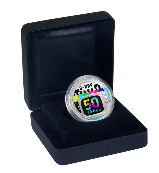 2025 Colour Television in Australia 1oz Silver Coloured Proof Coin