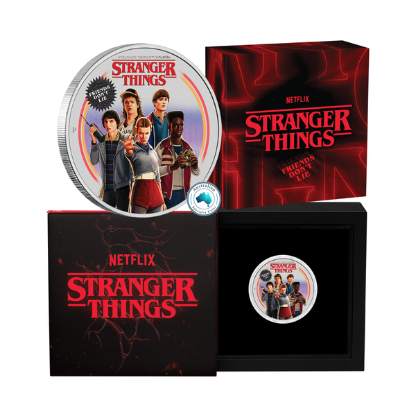 2026 Stranger Things 'Friends Don't Lie' 1oz Silver Coloured Coin