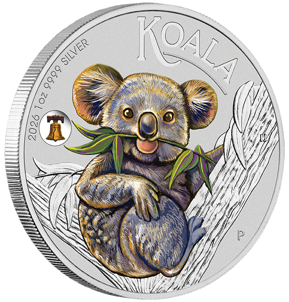 2026 ANA Coin Show Special - Australian Koala with Liberty Bell Privy 1oz Silver 
Coloured Coin