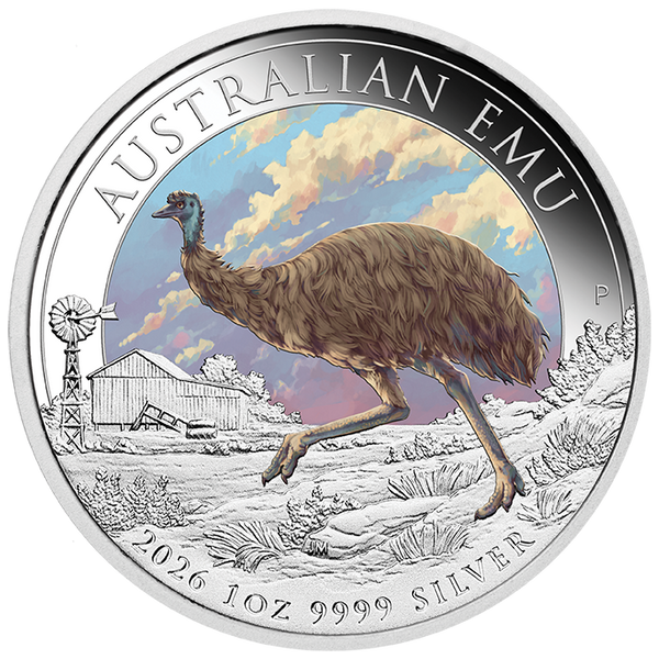 2026 Australian Emu 1oz Silver Coloured Coin