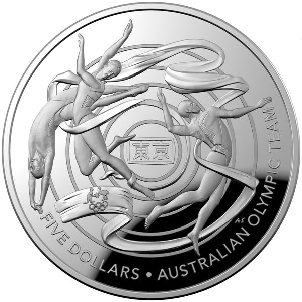 2020 Australia Olympic Team $5 1oz Fine Silver Proof Domed Coin