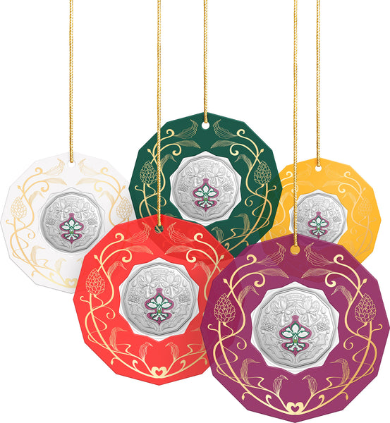 2025 Christmas Decoration 'Festive Florals' 50c Silver Uncirculated Coin