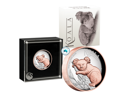2025 Australian Koala 5oz Silver Proof High Relief Pink Gilded Coin